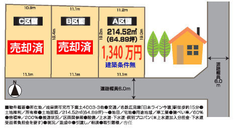 可児市下恵土野林①│不動産情報・土地